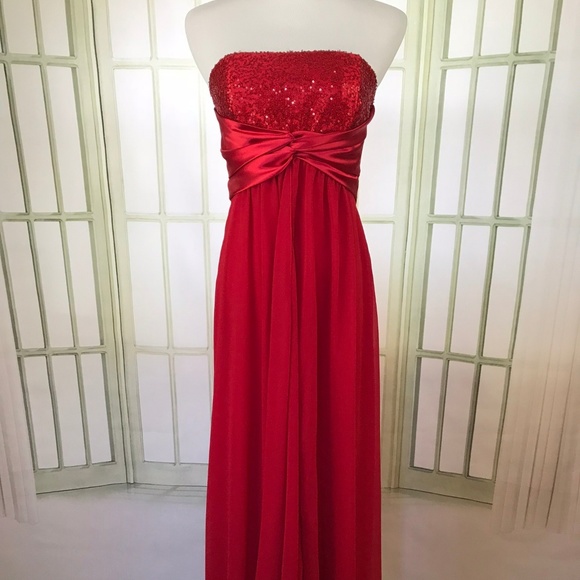 Jessica McClintock Red Strapless Dress